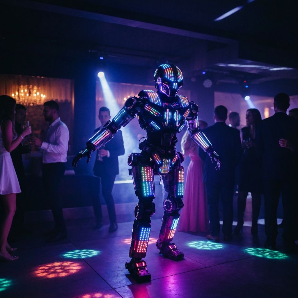 Show con robot LED en fiesta de 15