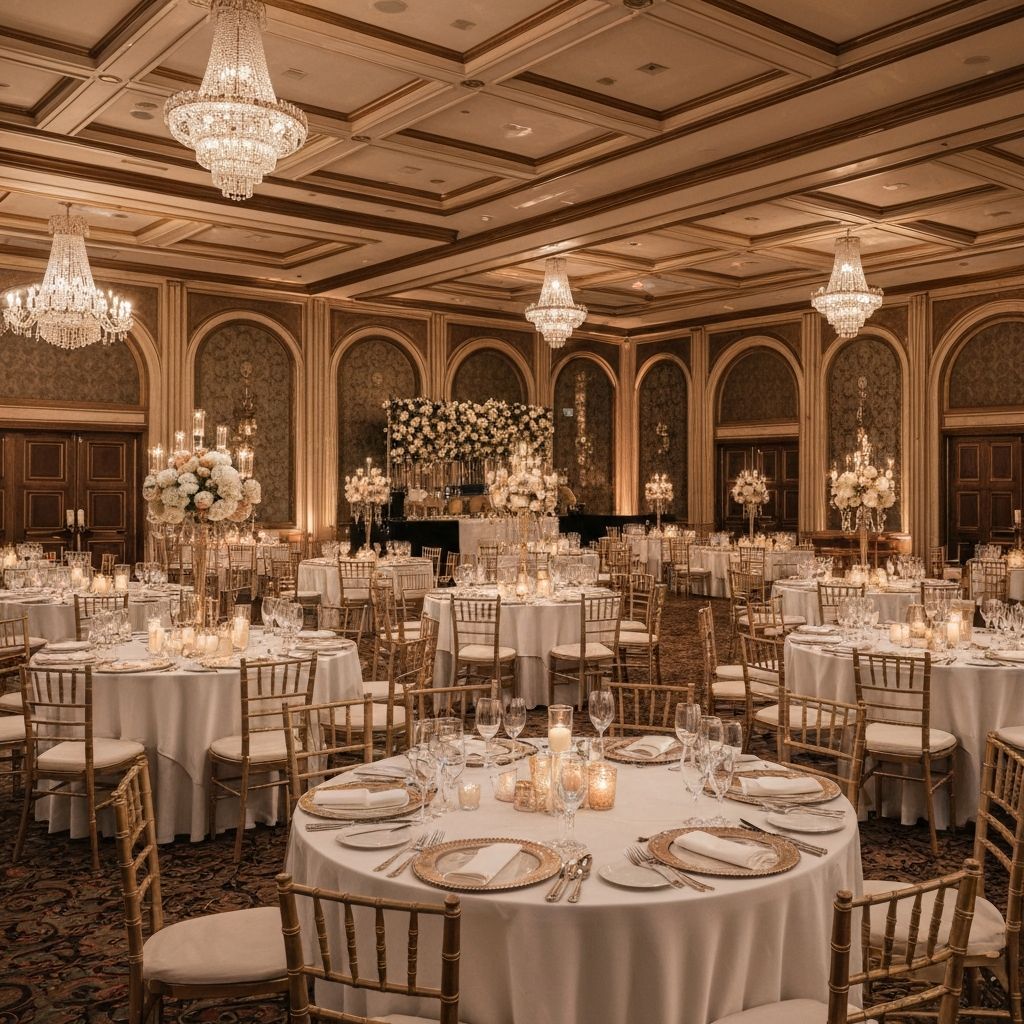 Salon decorado elegantemente para evento premium